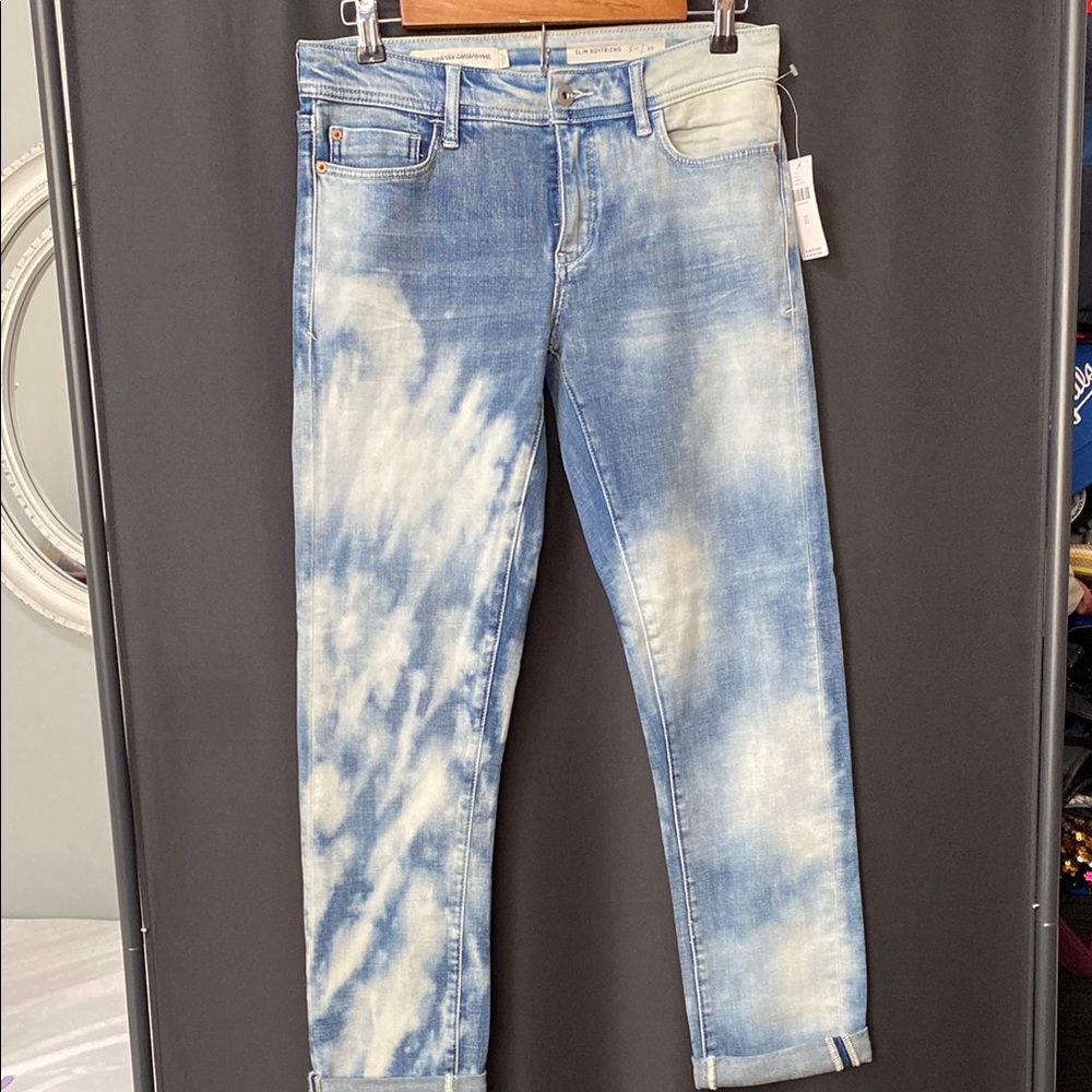Anthropologie Blue Tie-Dye Ankle Jeans